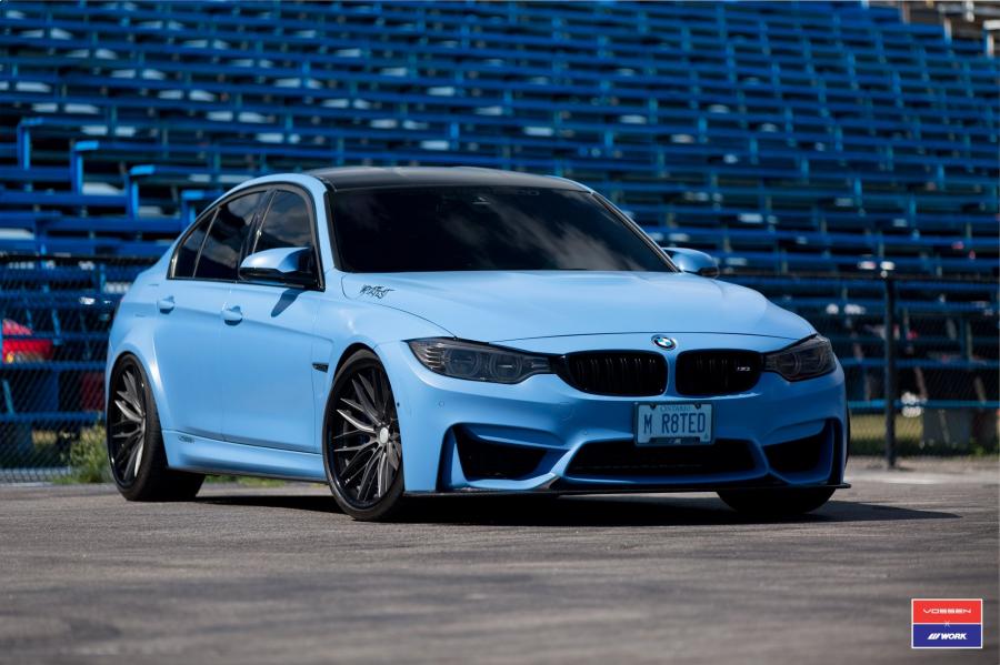 BMW M3 Sedan Sky Blue X Work on Vossen Wheels (VWS-2) '2016